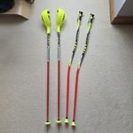 2x Leki World Cup 115cm Ski Slalom Racing Poles with guards and curved