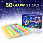 8" GLOW STICKS BRACELETS NECKLACES PARTY FAVORS +CONNECTOR 50PCS