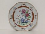 Antique Qing Chinese Qianlong Reign 18th Century Octagonal Porcelain Plate, AF