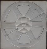 Clear Plastic Boxed 8mm Film Reel, 5 Inch Diameter, Holds 200 Feet Of Film
