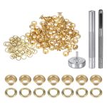 100pcs 4mm Grommet Tool Kit with Hole Punch, Grommet Setter Tools, Gold Tone