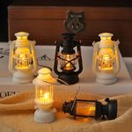 Dollhouse Mini LED Retro Oil Lantern Glowing Night Light Miniature Home Decor