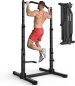 Foldable Power Tower Pull up Bar Station, Height Adjustable Adjust Chin up Bar S