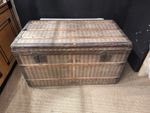 ANTIQUE VICTORIAN RAYEE TRUNK LIKE LOUIS VUITTON CIRCA 1880