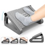 Adjustable Ergonomic Foot Rest 6 Height Under Desk Foot Stool w/ Massage Roller