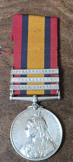 Queens South Africa Medal 3 clasps, Cape Colony, Paardeburg, Johannesburg, Lincs