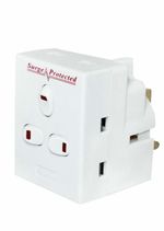 3-Way Fused Adaptor with Individually Switched Protected Surge White Status