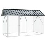 Bird Cage Outdoor Anthracite Galvanised Steel 227 x 112 x 141 cm Aviary Spacious