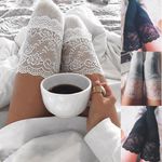 UK Ladies Lace Trim Thigh High OVER the KNEE Socks Long Cotton Warm Stockings