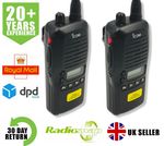 ICOM IC-F4GS UHF 4 WATT WALKIE-TALKIE TWO WAY RADIOS X 2 *FREE EARPIECES*