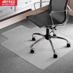 Office Chair Mat Floor Computer Desk Carpet PVC Plastic Clear Protector 120x90cm