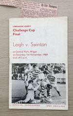 RUGBY LEAGUE PROGRAMME / LANCASHIRE CHALLENGE CUP FINAL LEIGH V SWINTON 1969