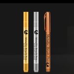 3pcs Metallic Colour Brush Pen Gold Bronze Copper Craft Calligraphy