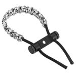Archery Bow Wrist Sling, Adjustable Compound Braided Wrist Strap, Black White