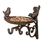 Petlicity Wall Mounted Bird Bath Cast Iron Bird Feeder Garden Bird Bath