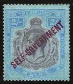 MALTA (British)  1922  Scts #82,  Mint/NH "King George V" Fine, FOG  WMK 3,  2sh