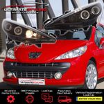 Peugeot 207 Headlights 2006-2015 LED DRL Black Angel Eyes Halo Upgrade Projector