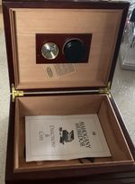 Humidor Cigar Box With Humidifier & Hygrometer Mahogany  12 X 28 X 23