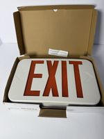 LED EXIT Sign Red Letters White Housing w/ Canopy Wall Mount LED1RG