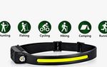 Rechargeable LED COB Head Torch USB 1000lm IPX4 Waterproof Black/Yellow