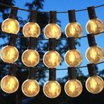 50FT Festoon String Lights Outdoor Garden Globe 46+4 LED G40 Bulbs Mains Powered