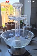 Bellini LED Illuminated Tabletop Tiered Drink Fountain Clear/Silver BEDF20