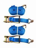 Bargain 2 X Ratchet Strap 5Tx6mtr 50mm/claw hooks Cargo Lorry Tie Down 