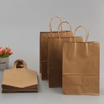 Brown Paper Bags With Handles Party Grocery Twisted Handles Gift Carrier Kraft