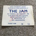 The Jam Paul Weller ticket Kent University, Canterbury 12/02/80 #766