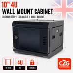 10" 4U 300mm Black Wall Cabinet Network Data Rack SOHO Home Office Server Switch