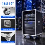 16U 19" Open Frame Server Rack w/Wheels Mobile Audio/Network/Computer Equipment