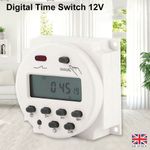 DC 12V 16A LCD Digital Timer Switch Electronic Power Programmable Time Relay UK