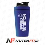 APPLIED NUTRITION STEEL SHAKER whey protein workout mixer matte blue 750ml