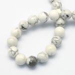 Howlite Natural White Gemstone Round Beads - 6mm (approx) - 1 Strand