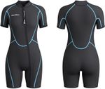 Seaskin Mens 3mm Shorty Wetsuit Womens, Full Body Diving Suit Front Zip Wetsuit 