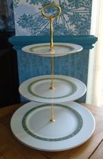 Rondelay 3 tier XL cake stand made from Royal Doulton plates FREE UK POSTAGE