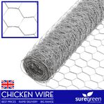 Suregreen Galvanised Chicken Wire - many dimensions, hole apertures and gauges