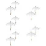 Bridal Lace Parasol White Cotton with Wood Handle Wedding Decoration Accessory