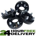 30MM BLACK ALUMINIUM WHEEL SPACERS SPACER SET X4 FITS DISCOVERY 3, 4 & 5