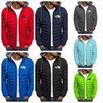 Men's Hooded Jacket Insulated Winter Coat Quilted Bomber Jacket Windproof Casual