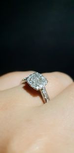 H.Samuel 9ct White Gold Diamond Cluster Engagement Ring Size Q Hallmarked