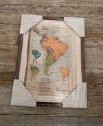 Framed Antique French South America Map Wall Art
