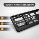 2 x "BLACK" EFFECT NUMBER PLATE HOLDER SURROUND FOR ANY CAR