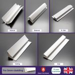 Bathroom White 5mm Trims For Shower Wall Panels Cladding Pvc 2.7m Long Fittings