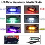 12v/24v Flush Hella White Amber Red Blue Green LED Marker Lights Lamp Kelsa Bar