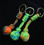 Paracord keyring small medium ball, snake knot brilliant knot