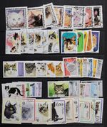 CATS wonderful collection of 51 different stamps in complete sets