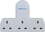 Pro elec 13 A Unswitched 3-Way Plug Adapter,PELB1868