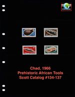 $6.75 Scott Value - 1966 CHAD Prehistoric Tools African scarcer CV MNH NH UMM