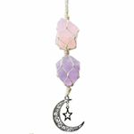 Rose Quartz Amethyst Pendant Crystal Car Hanging Ornament Pink、purple 